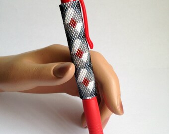 Pen Cover Pattern - Tiled Harlequin - Peyote Pattern