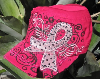 Breast Cancer Awareness Vintage Cap. "Hot Pink"