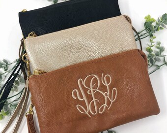 Monogrammed Crossbody/wristlet Clutch/Pouch