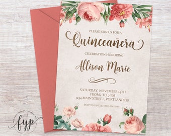 Quinceañera Mexican Fiesta InvitationMexican Quince Invite