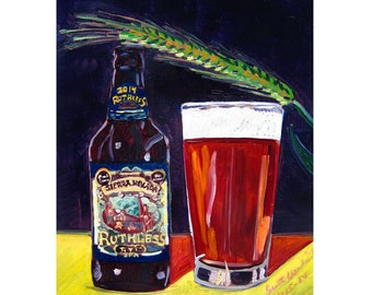 Sierra Nevada Brewing Art, California Beer Poster, Ruthless Rye IPA, Craft Beer Gift, Anniversary Gift for Him, Kitchen Beer Print, Bar Art