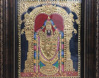 Lord Venkateshwara Swamy Tanjore painting