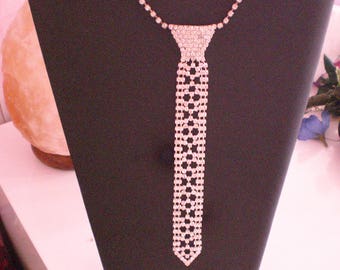 Shipping free form necklace tie silver rhinestone
