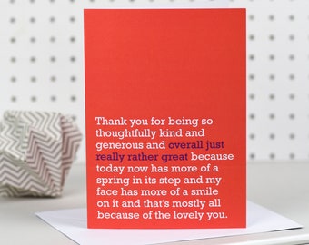 Overall Just Really Rather Great - Thank You Card