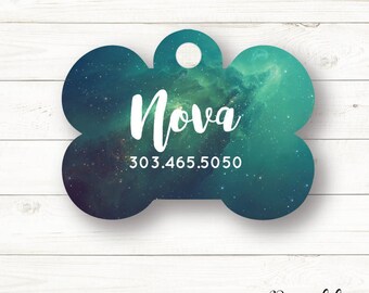 Custom Dog Tag Space Stars Personalized Pet ID Tags Custom Pet Collar Tags Personalized Cat Tags Nebula Galaxy Pet Tags Outer Space Dog Tag