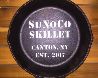 Custom Cast Iron Skillet 6th Anniversary Gift