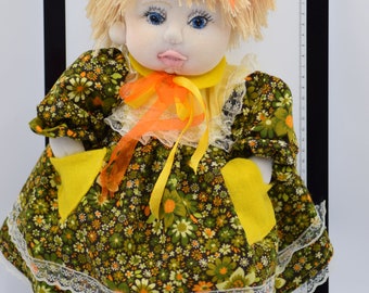 Little girl with yellow flakes