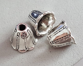 6 beautiful 11 mm silver dome cups