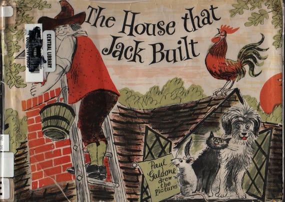 The House That Jack Built + Paul Galdone + 1961 + Vintage Kids Book