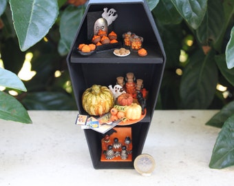 Dollhouse miniature halloween cabinet