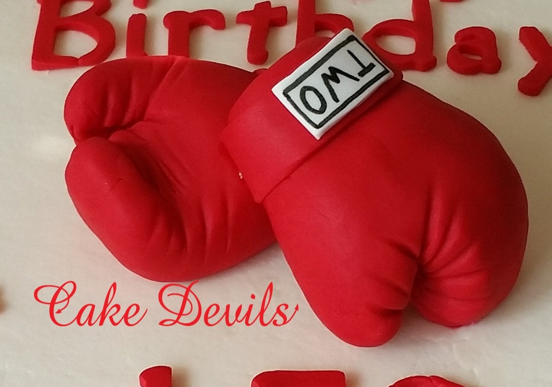 Boxing Gloves Cake Topper Fondant Boxing Gloves Cake