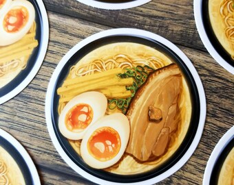 Ramen Bowl vinyl sticker, ramen lover, miso ramen sticker, japanese noodle soup decal, ramen and eggs