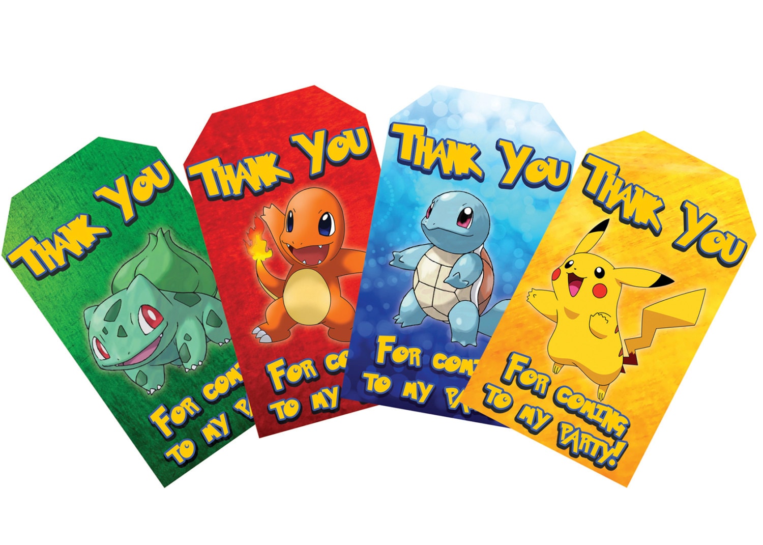 Pokemon Themed Birthday Favor Tags. Instant Download Pokemon