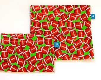 Reuseable Eco-Friendly Set of Snack and Sandwich Bags in Football Fabric