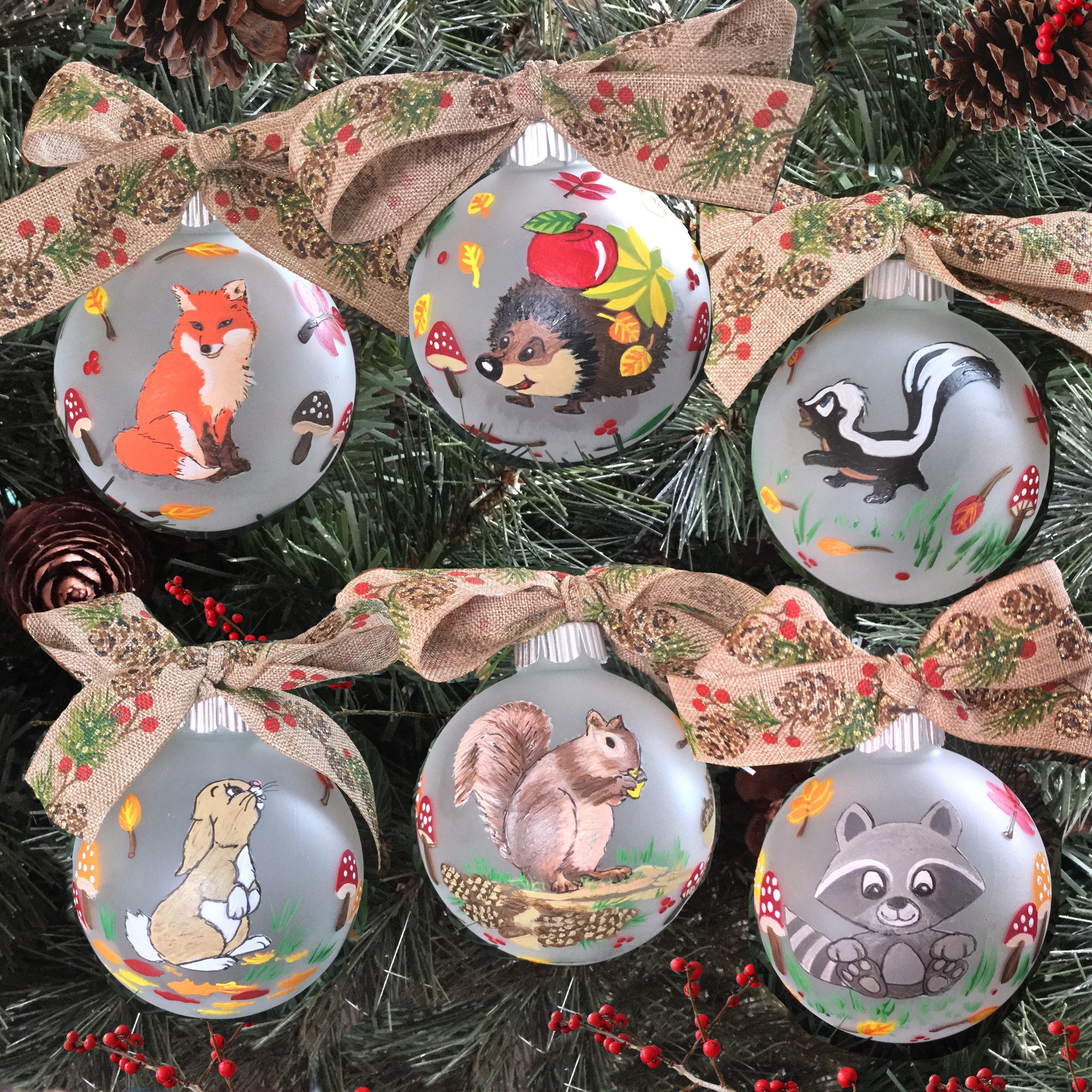 Personalized Forest Animal Ornaments Woodland Ornaments