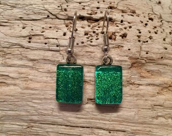 fused glass, dichroic glass earrings, handmade fused glass, glass earrings, glass jewelry, dangle earrings, dichroic glass jewelry, earrings