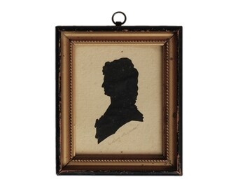 Antique German Marie Antoinette Framed Silhouette