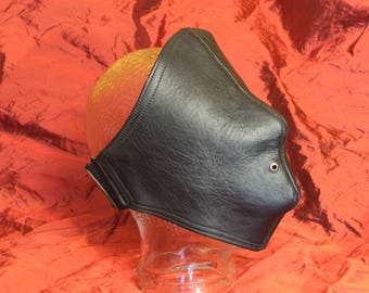 Leather eye mask stitched double-layer, solid