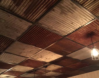 10 pieces of Reclaimed Metal Roofing Drop Ceiling