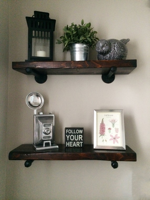 36 Rustic Industrial Wood Pipe Shelf 36 Rustic Industrial Wood Pipe Shelf