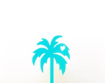 Palm Tree Appetizer Picks, Cupcake Toppers, Palm Trees, Cupcakes, Bridal Shower Decor, Tropical Party, Acrylic, Laser Cut, 4 Ct.