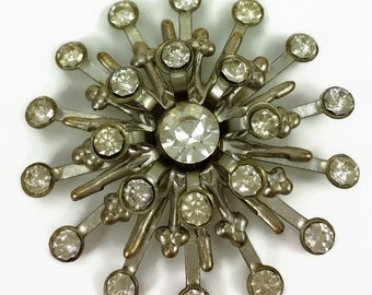 50's Atomic Starburst Rhinestone Pendant