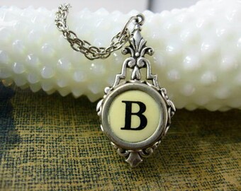 Typewriter Key Jewelry - Typewriter Necklace - Initial B - Typewriter Charm - Vintage Key