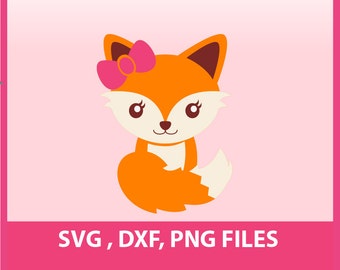 Download Baby Fox SVG Cut File Cute Baby Fox with Tail Cutting File