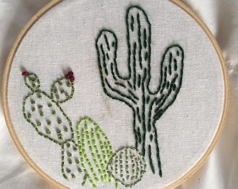 Prickly Pear & Friends hoop art