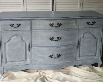 Sideboard French Provincial Bow Front Vintage /Wood /Choose Your Color /PAINT to ORDER Poppy Cottage Painted Furniture