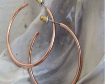 Solid Copper Hoop Earrings CE5335C - 1 1/2 inches in diameter