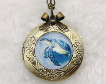 Turtle Necklace, Turtle locket, 2020m
