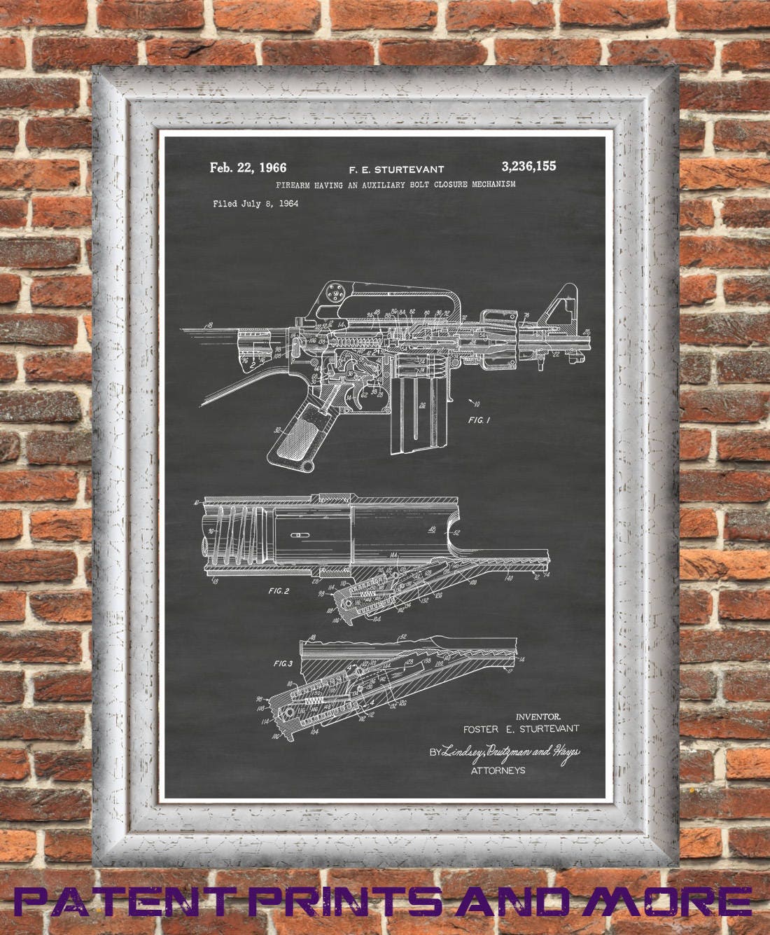 AR-15 Patent Print AR-15 Poster AR-15 Art Ar-15 Gun Gun