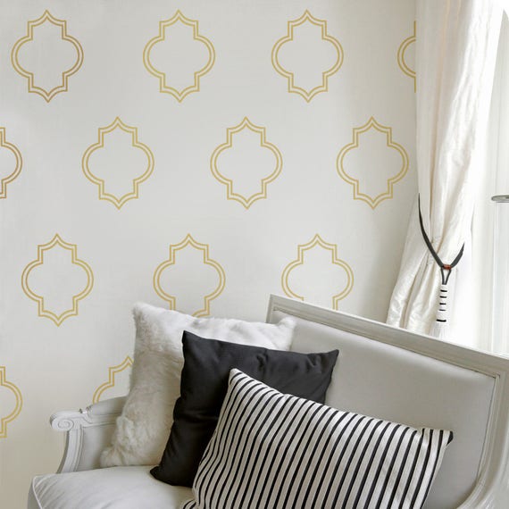 Gold Moroccan Decals Gold Wall Decal Living Room Decor Gold