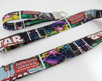 Star Wars Lanyard Teacher Lanyard ComicCon Lanyard Sci Fi Movie Lanyard Outer Space Lanyard Star Wars Key Fob Star Wars Key Ring
