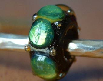 REDUCED - Unique Handmade Lampwork Glass European Charm Bead - SRA - Fits all charm bracelets - Silver Core Options