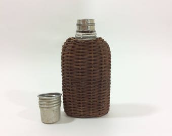 Wicker Flask/Vintage Pocket Flask