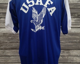 Vintage 80s Air Force Academy Falcons T Shirt Jersey - Large - XL - USAFA