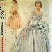 Vintage 1950s Wedding Dress Pattern Simplicity 8425 Formal Dress Bridesmaid Dress Bridal Gown Pattern Bust 32