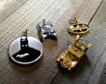Batman Charms DC Comics Charms Assorted Charms Super Hero Charms Batman Symbol Word Charms Gold Charms Silver Charms Licensed PREORDER