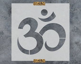 Om Symbol Stencil - Reusable DIY Craft Stencils of an Ohm Symbol - Spiritual Stencil Design Great for Yoga