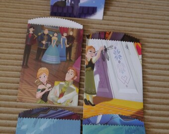 25 x small paper bags Frozen upcycled book 4.1/2"x 3" favor treat merchandise bags,