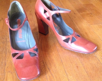 SALE Genuine Mui Mui Leather Mary Janes - Size 7