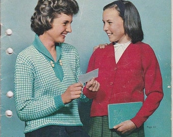 ON SALE Paton's Knitting Pattern No 693 for Girls Wear Jumpers, Sweaters, Cardigans, Jackets age 6 to 16 years - Vintage 1960s