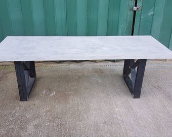 concrete polished table coffee beam steel