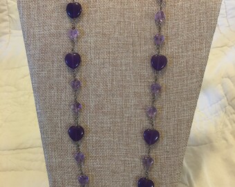 Amethyst hearts necklace