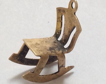 Sterling silver rocking chair charm vintage # S 856