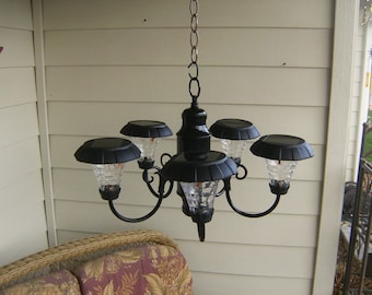 Cabin Outdoor Solar Chandelier, Patio, RV'ing