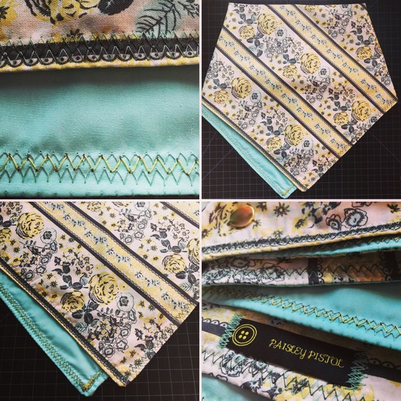 READY TO SHIP-Shabby Chic-Handmade Vintage/Retro Inspired 1950's Nostalgia-Bandana/Scarf-Vintage Inspired Floral Lace Pastel Fabric