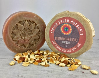 Bergamot-Patchouli- Natural Soap- Organic Soap- Handmade Soap- Homemade Soap- Vegan Soap- Sensitive Skin Soap- Moisturizing Soap- Body Soap